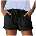 thumbnail image 1 of Razzly Jeans Denim Bandage Pocket Bottom Tassel Casual Pants Shorts Female Womens Pants Women Pants Casual Set Business Casual Pants for Women Petite Straight Leg Beach Pants for Juniors(Grey,M), 1 of 6