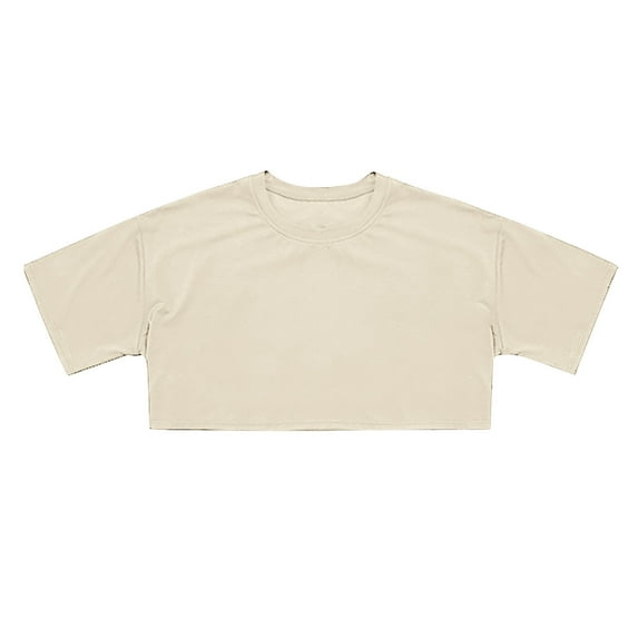 Razzly Juniors Tshirts for Kids, Solid Color T-Shirts Graphic Tees Children's Short Sleeved T-Shirt Cotton Kids T-Shirts Girls Basic T-Shirt Teen Girl Shirts Summer(Beige 15-16 Years)