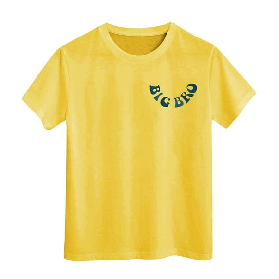 Razzly Little Boys Comfort Colors Tshirt Boys,Big Bro Cute Boys' T Shirt Short Cotton Tshirts Child Boys Athletic Tshirt Summer Clothes Boy(Yellow,4-5 Years)