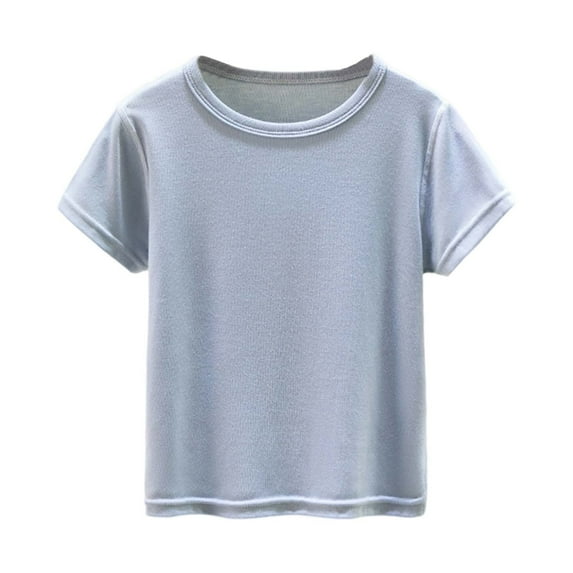 Razzly Little Boys Cotton Tshirts for Boys,Solid Color Shirts Boys Short Sleeve Boys Cotton T Shirts Youth Child Athletic Shirts Boy Summer(Blue,3-4 Years)