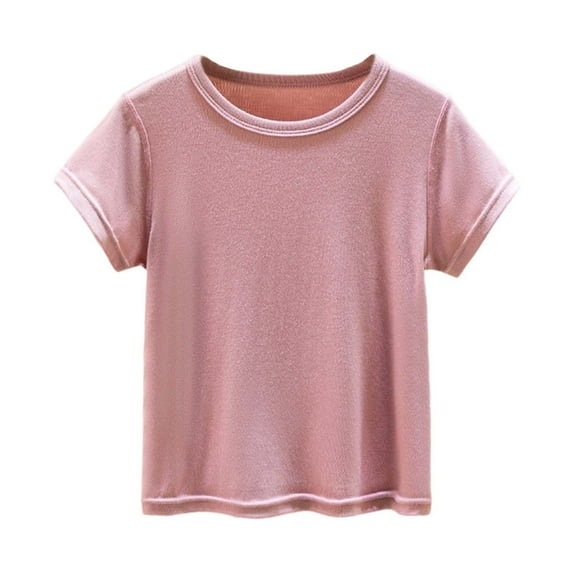 Razzly Little Boys Shirts for Boys,Solid Color Boys Short Sleeves Cotton Tshirts Unisex Child Mesh Athletic T-Shirts Boys Summer Clothes(Pink,3-4 Years)