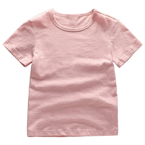 Razzly Little Boys T Shirts Kid,Solid Color Boys T Shirts Short Sleeve Cotton T Shirts Child Athletic Shirts for Boys Toddler Boy Summer Shirts(Pink,4-5 Years)