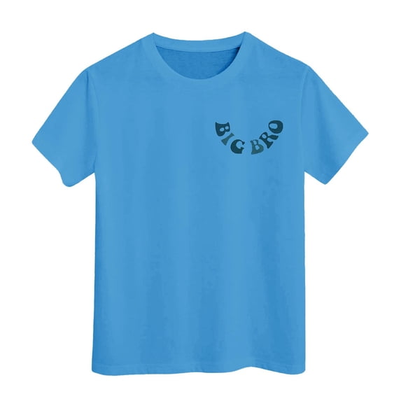 Razzly Little Boys Tee for Boys,Big Bro Short Sleeve T-Shirt Boy Cotton Shirts Child Boys Athletic Shirts Toddler Boy Summer Vest(Sky Blue,6-7 Years)