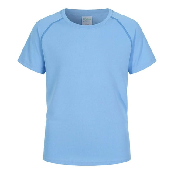 Razzly Little Boys Shirt,Solid Color Boys Summer Short Sleeve Tee Shirt Cotton Tee Child Athletic T Shirt Boys Summer Kids Clothes(Sky Blue,3-4 Years)