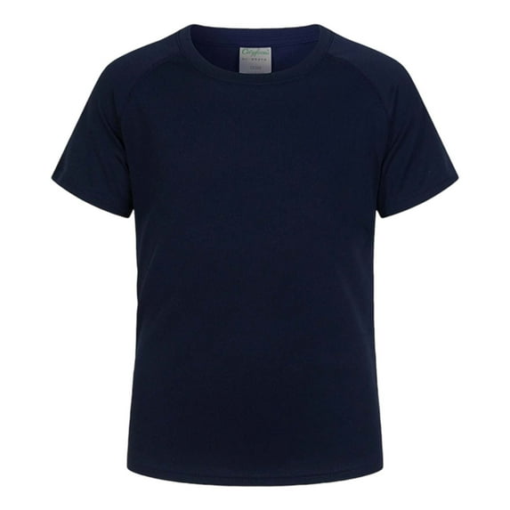 Razzly Little Boys Unisex Boys Tee Shirts,Solid Color Kid Short Sleeve Shirts Boys T-Shirts Cotton Child Athletics Baseball Shirt Boys Summer Clothes(Navy,5-6 Years)