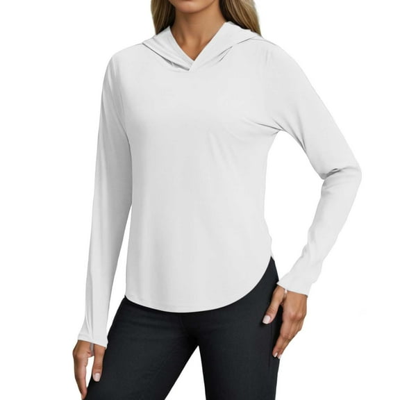 Razzly Long Sleeve Women Running Shirt Ladies Athletic Wear Light Long Sleeve Women Shirt Polyester Spandex Women's Athletic Tops Women's Fitness High Elasticity Quick Drying Yoga Running(White,2XL)