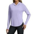 thumbnail image 1 of Razzly Long Sleeve Women Running Shirt Ladies Athletic Wear Light Long Sleeve Women Shirt Polyester Spandex Women's Athletic Tops Women's Fitness High Elasticity Quick Drying Yoga Running(Purple,L), 1 of 6