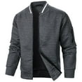 thumbnail image 1 of Razzly Men Male Solid Color Autumn And Winter Long Sleeve Jacket Coat Square Plaid Zipper Cardigan Sweatshirt Rain Jacket Bad Lands Jacket Men's Jacket down Coat Coats Long Jackets for Men(Grey,3XL), 1 of 5