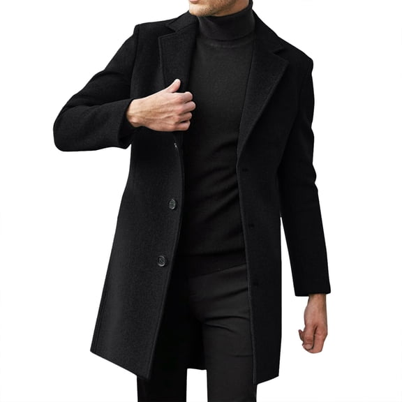 Razzly Men Slim Winter Coat Lapel Collar Long Sleeve Padded Leather Jacket Thicken Coat Sheepskin Jacket plus Size Mean Jacket Mens Big And Tall Coats Mens Puffy Jacket Mens Business Casual(Black,M)