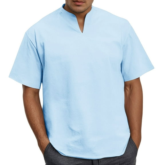 Razzly Men Small Shirts Workout Shirt T Shirts for Men Loose Fit Big & Tall Shirts for Men All Mens Big And Tall Shirt Mens Graphic T Shirt Mens Big And Tall Tee Shirts Shirts for Men(Light Blue,2XL)