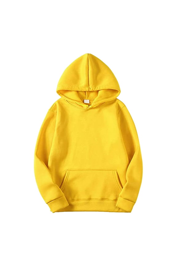 Men And Women Blouse Shirt Autumn And Winter Leisure Hooded Sweater Solid Color Sweater Soft Top Blouse Cute Baggy Mens Sweaters Distressed Striped Zip up Hoodie Sporty Sweaters(Yellow,XXL)