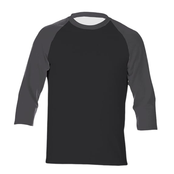 Razzly Men's 3/4 Sleeve Baseball Raglan T Shirt Casual Soft Breathable Comfortable Sports Tee Long Sleeve Classic Fit(Dark Gray,3XL)