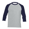 thumbnail image 1 of Razzly Men's 3/4 Sleeve Baseball Raglan T Shirt Casual Soft Breathable Comfortable Sports Tee Long Sleeve Classic Fit(Navy2,XL), 1 of 3