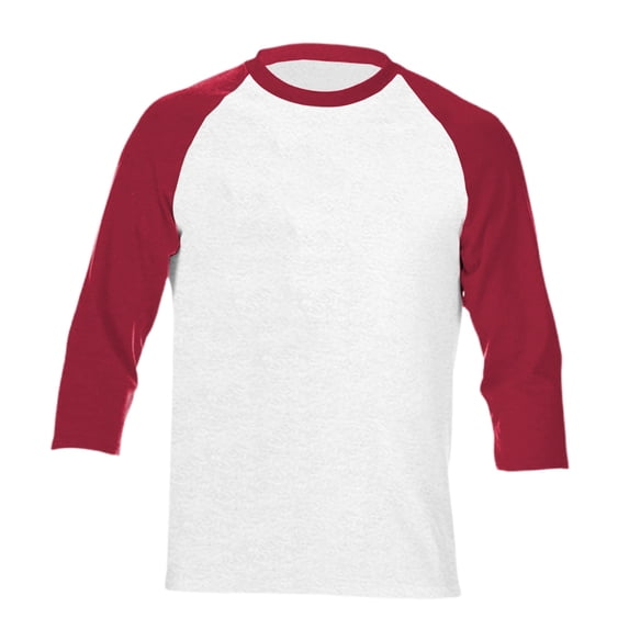 Razzly Men's 3/4 Sleeve Baseball Raglan T Shirt Casual Soft Breathable Comfortable Sports Tee Long Sleeve Classic Fit(Red4,3XL)