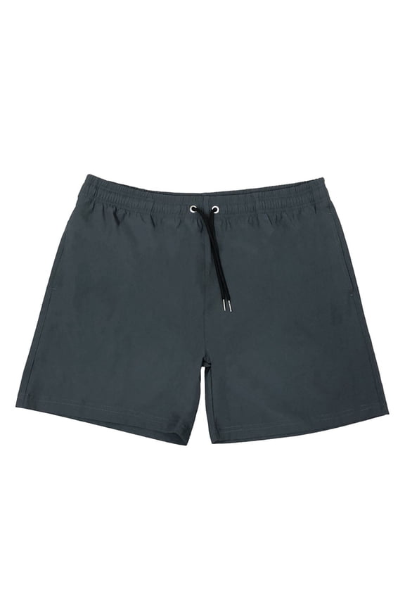 Men's Athleisure Loose Solid Color Quick Drying Beach Shorts Long Swim Trunks for Men Men Beach Board Shorts Swimwear Men Short Swimsuits with Board Shorts Stretch Board Shorts Men(Grey,M)