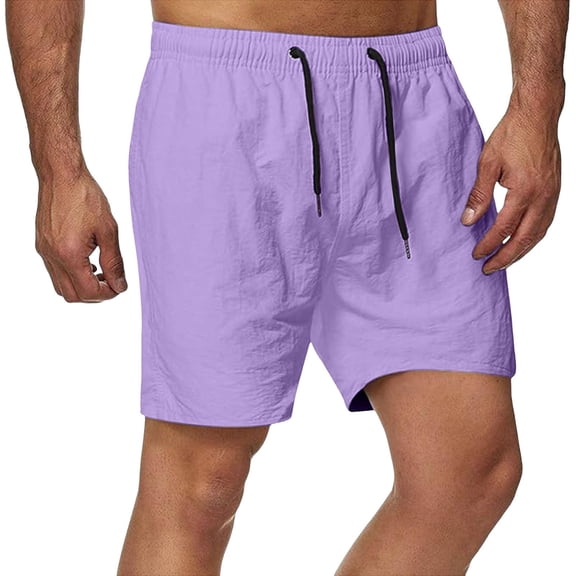 Razzly Men's Board Shorts Casual Beach Shorts Lightweight Breathable Swim Trunks For Outdoor Relaxation For Summer And Autumn Activities Short Mens Board Shorts Quick Y Board Shorts Mens(Purple,S)