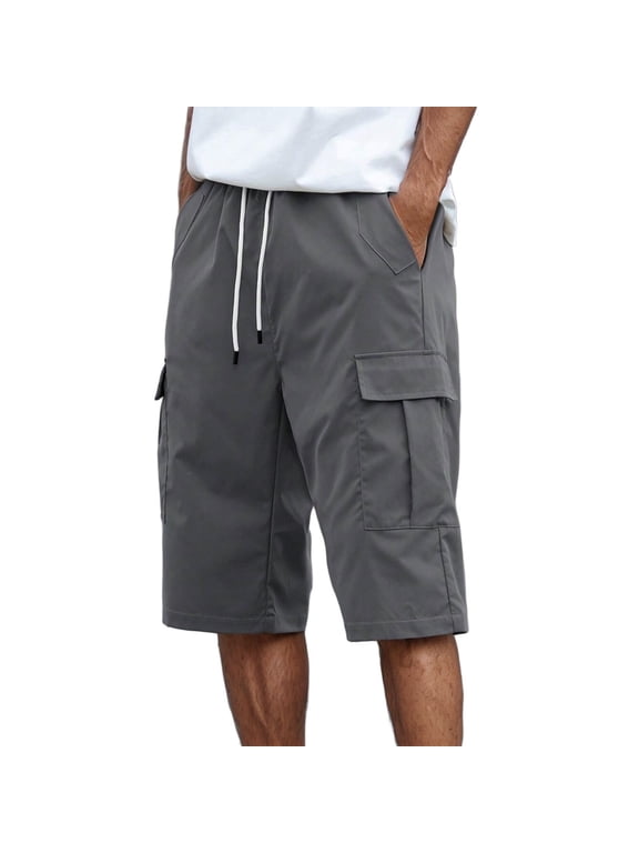 Men's Cargo Shorts For Outdoor Activities With Multiple Pockets Comfortable Summer Wear Pairing With T Shirts Work Cargo Pants Men Heavy Mens Sweat Pants Heavy Weight Pajama Pants(Grey,3XL)