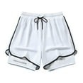 thumbnail image 1 of Razzly Men's Casual Athletic Shorts With Letter Print Lightweight Breathable Workout Running Gym Summer Comfortable Stretch Elastic Waistband Hot Weather Shorts Yoga Shorts Mens Active Men(White,XL), 1 of 8