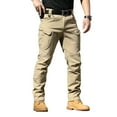 thumbnail image 1 of Razzly Men's Casual Pants Stretch Cargo Pants Outdoor Softshell Trousers Comfortable Slim Fit Work Pants Durable Lightweight For Hiking Travel Daily Wear Mens Big And Tall Pants Men Sports(Khaki,L), 1 of 6