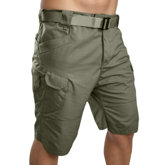 Razzly Men's Casual Stretch Shorts Slim Fit Zip Detail Comfortable Breathable Summer Lightweight Gym Outdoor Everyday Wear Men Running Shorts Men Designer Shorts Mens Denim Cargo Shorts(Army Green,S)