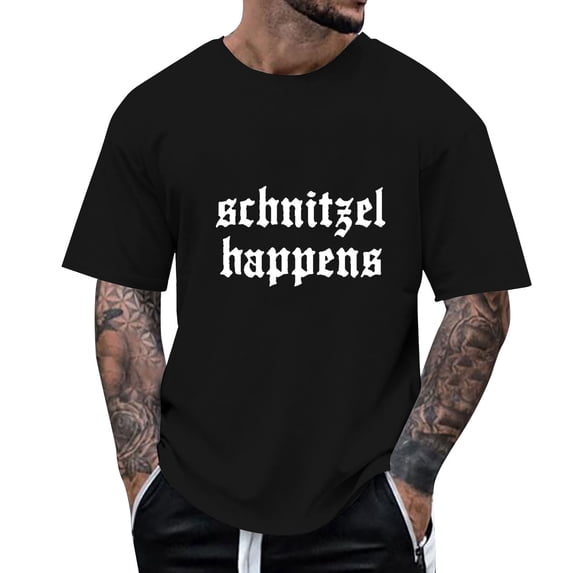 Razzly Men's Graphic T Shirts Casual Short Sleeve Tee Comfortable Summer Round Neck Top for Daily Wear with Unique Print(Black,M)