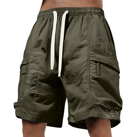 Razzly Men's Nylon Ice Silk Cargo Shorts With Pockets Summer Casual Sports Shorts Harbor Style For Hot Weather Big Mens Cargo Shorts Men's Basketball Shorts Mens Yoga Shorts Floral Shorts(Green,L)