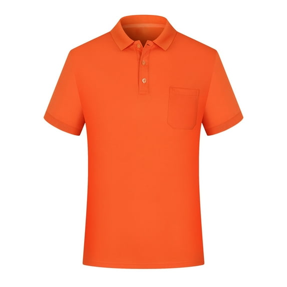 Razzly Men's Shirts Short Sleeve Collared Casual Summer Shirt Breathable Comfortable Stylish Lightweight Fashion Top(Orange,XL)
