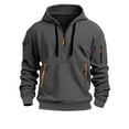 thumbnail image 1 of Razzly Men's Spring And Autumn Long Sleeved Hoodie Men's Casual Unique Outdoor Design Solid Color Long Sleeved Hoodie Hooded Pullover Sweatshirt Men's Hoodie Zip up Hooded Sweatshirts Men(Grey,L), 1 of 2