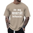 thumbnail image 1 of Razzly Men's T Shirts Funny Graphic Print Casual Short Sleeve Tee Lightweight Comfortable Summer Wear Stylish Daily Top(Khaki,3XL), 1 of 6