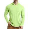 thumbnail image 1 of Razzly Men's UPF 50+ Hoodie Long Sleeve Lightweight Outdoor Shirt Sun Comfortable Breathable Active Wear(Light Green,2XL), 1 of 5