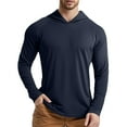 thumbnail image 1 of Razzly Men's UPF 50+ Hoodie Long Sleeve Lightweight Outdoor Shirt Sun Comfortable Breathable Active Wear(Navy,3XL), 1 of 5