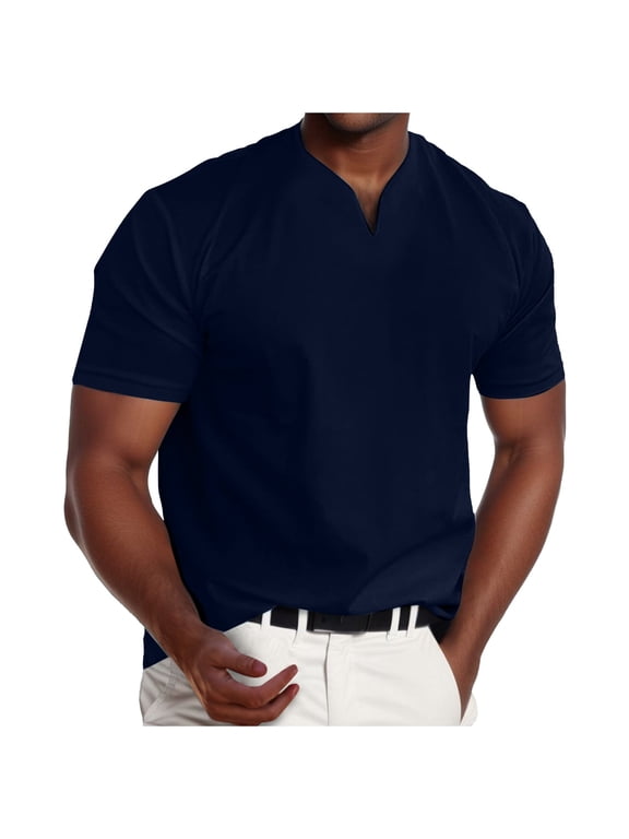 Mens T Shirts Casual Men's Layering Tees Plain T Shirts for Men T Shirt Yarn T Shirt Pack Men Man Shirts for Men V Neck T Shirts for Men Big And Tall Shirt Mens Shirt Mens Big And Tall(Blue,S)