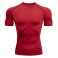 thumbnail image 1 of Razzly Shape Wear Men Men Girdle Compression Shirts for Men Shirt Men Compression Chest Compression for Men Shirts And Vests Mens Sweat Vest Shirt Compress under Shirt Men Slim Man Body Men(Red,L), 1 of 3
