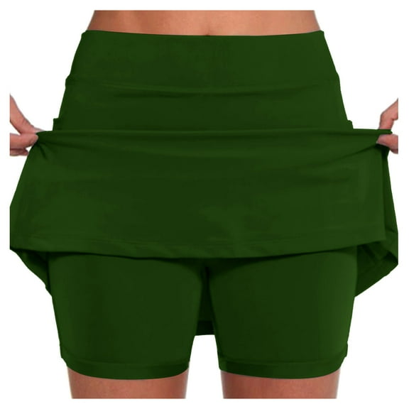 Razzly Silk Skirts Plaid Midi Skirts for Women Plaid Skirt Bathing Suit Cover up Skirt Massage Table Skirt Girls Sequin Skirt plus Size Leather Skirt Skirt with Suspenders High Low Skirts(Green,M)