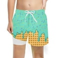 thumbnail image 1 of Razzly Teen Boys Swimwear Swim Trunks with Print Design Comfortable Elastic Waist for Beach Pool Summer Activities(Mint Green,14-16 Years), 1 of 3