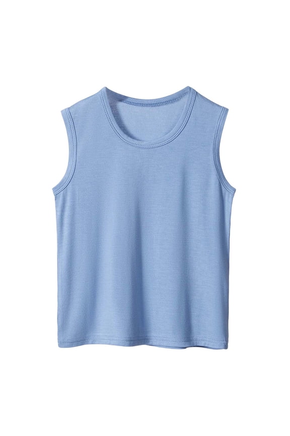 Tank Top for Boys, Solid Color Cotton Shirt Juniors Sleeveless Shirts for Boys Boys Sleeveless Tank Tops Boy Summer Outfits(Dark Blue,15-16 Years)