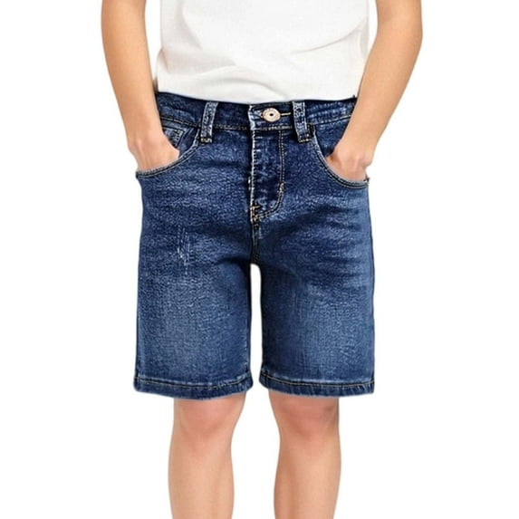 Razzly Toddler Boys Denim Shorts For Toddler Kids Summer Casual Comfortable Stretch Elastic Waist With Embroidery Design Outdoor Play Boys Workout Clothes Toddlers Boy Shorts Boys(Blue,2-3 Years)