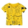 thumbnail image 1 of Razzly Toddler Girl's Short-Sleeve Shirts and Tops, Graffiti Summer Graphic T Shirt for Teen Girls T Shirt Short Sleeve Girls Cotton T Shirt Girls Basic T Shirts Summer Crewneck T(Yellow 1-2 Years), 1 of 4