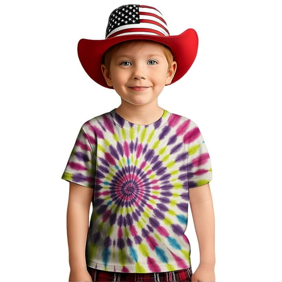 Razzly Toddler Kid T-Shirt, Tie Dye Girls' Graphic T-Shirts Cotton Shirt Girls Toddler Basics T Shirt Toddler Girl Summer Shirts(Purple2,18-24 Months)