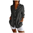 thumbnail image 1 of Razzly Western Shirts Women Loose Fitting Tops for Women Tunic Tee Shirts for Women Exercise Clothes for Women Plain Button down Shirts for Women Women Casual V Neck Tops V Neck T Shirts(Black,3XL), 1 of 8