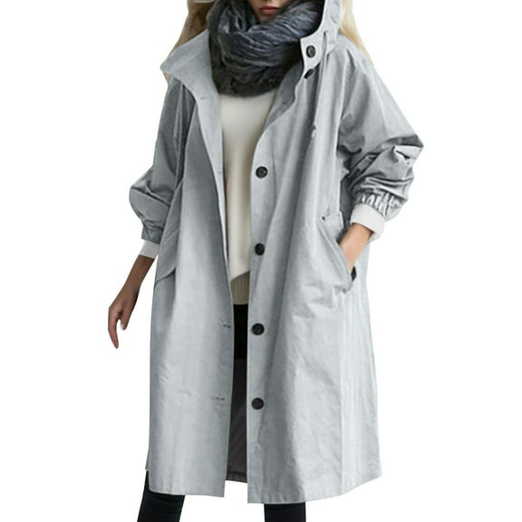 Razzly Women Loose Comfortable Hooded Coat Outwear Womens Elegant Windbreaker Wild Winter Women's Coat Windbreaker And Zip up Women's Insulated Cropped Womens Rain Jacket Water Full(Light blue,4XL)