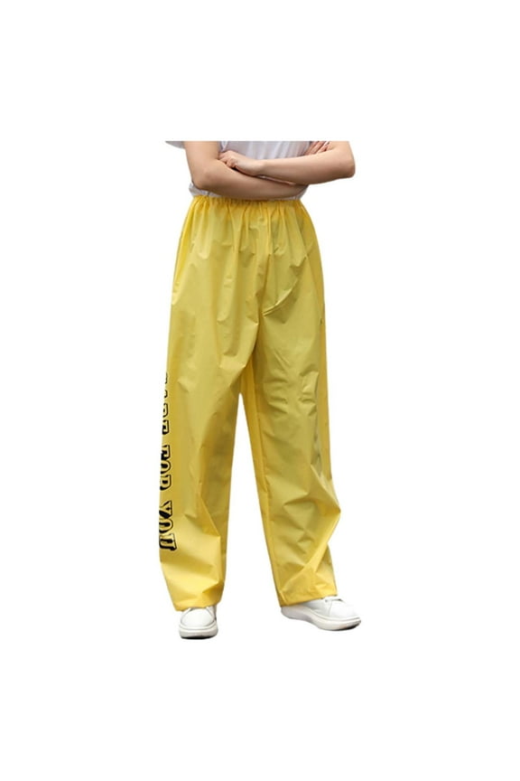 Women Plus Size Pants Hiking Rain Pants For Men & Women Thick Portable Fabric Bottom Half Rain Trousers With Enhanced Waterproofing(Yellow,One Size)