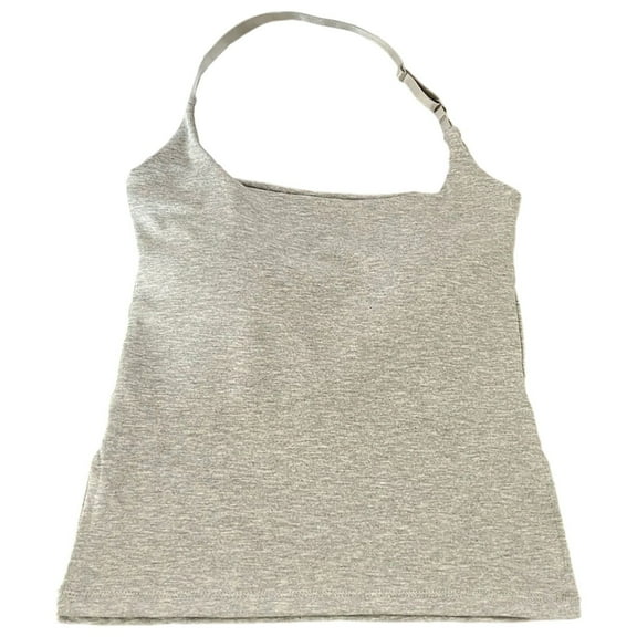 Razzly Women's Backless Camisole Built In Bra Slim Fit Strap Tank Top Daily Wear Comfortable Elegant(Grey,One Size)