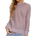 thumbnail image 1 of Razzly Women's Casual Knit Pullover Sweater Basic Long Sleeve Tops Comfortable Loose Fit Stylish Fashion Clothes for Winter and Fall(Pink,S), 1 of 6
