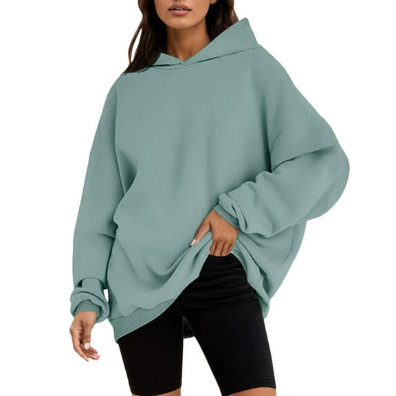 Razzly Women's Outfit Women's Hoodie Sweatshirt for Women | Oversized Pullover Hoodies with Velvet-Feel Interior | Lined Lightweight Casual Fall Winter(Mint Green,L)