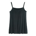 thumbnail image 1 of Razzly Women's Solid Camisole Tops with Built-In Bra Padded Neck Vest Plus Size Tank Design for Comfortable All-Day Wear(Black,S), 1 of 5