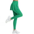 thumbnail image 1 of Razzly Women's Solid Color Pleated Sports Skirt Pants High Waist Lifting Yoga Skirt for Tennis and Training(Green,S), 1 of 9