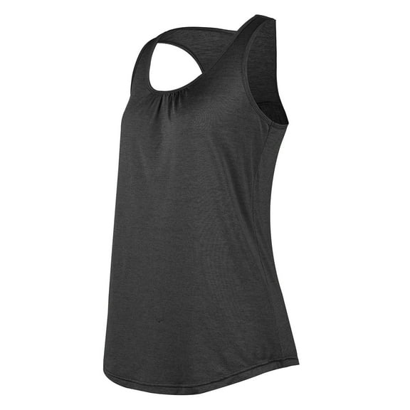 Razzly Women's Summer Sleeveless Fitness Tank Top Front Pleated Design Workout Running Cycling Casual Wear Camisole(Black,XL)