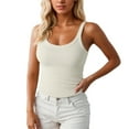 thumbnail image 1 of Razzly Women's Summer Sleeveless Stretchy Camisole Top Comfortable Casual Wear For Yoga And Daily Activities(Beige,L), 1 of 4
