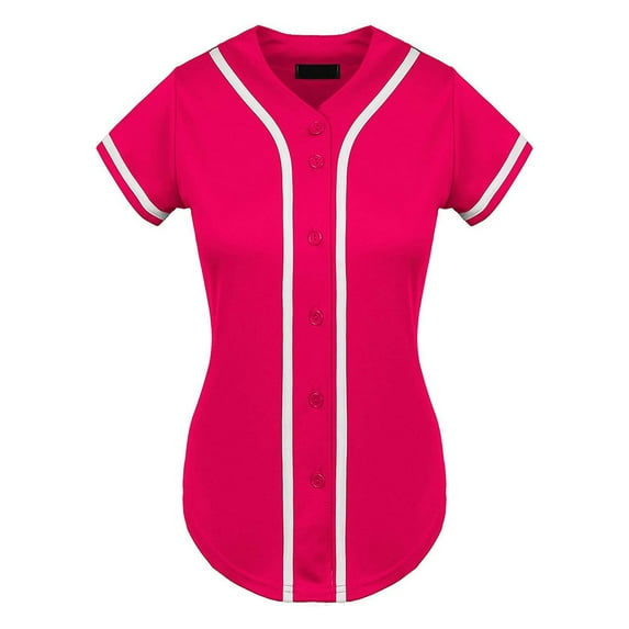 Razzly Women's T-Shirts Comfortable Summer Casual Short Sleeve Tee Baseball Shirt for Everyday Use Stylish Top for Any Occasion(Hot Pink,XS)